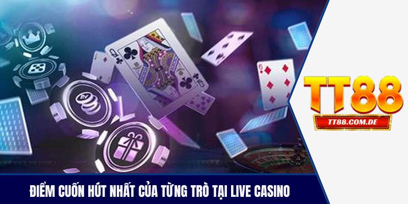 Điểm cuốn hút nhất của từng trò tại  live casino